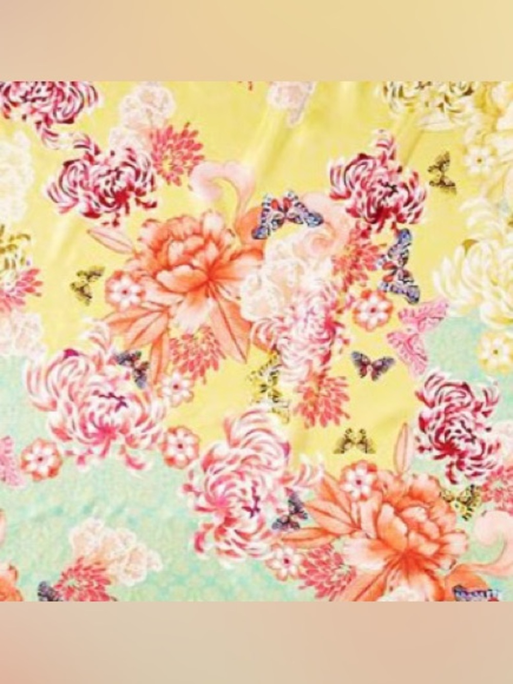 🌸 Johnny Was Charlie Print Silk Square Scarf - NIP & GORGEOUS! - Picture 4 of 6